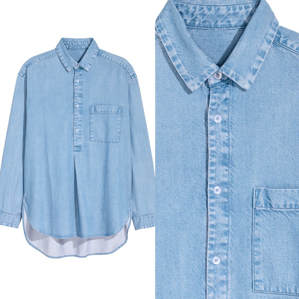 H&M Long Denim Shirt